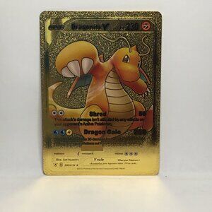 Dragonite V Dragon Gale HP230 Gold Foil Fan Art Ultra Rare Display Card